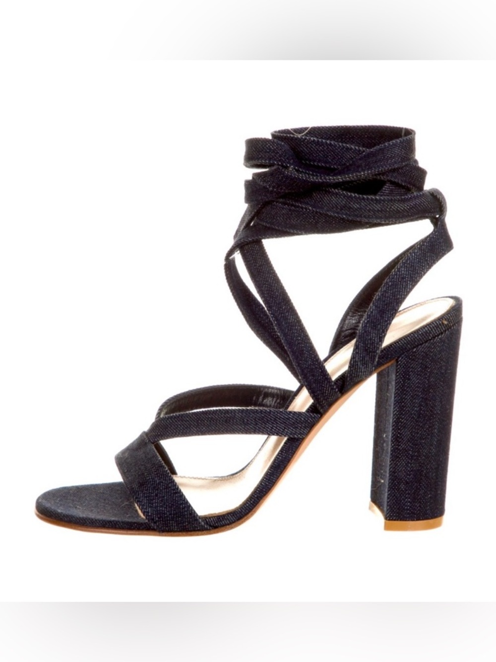 NEW Gianvito Rossi Janis Denim Gladiator Wrap Sandal. Size 36EU. Made in Italy.